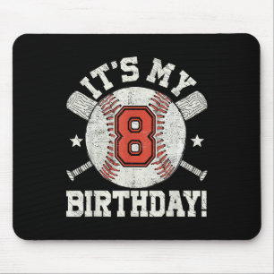 Kids 8th Baseball Birthday Party Boys Sport Fan 8 Mouse Mat