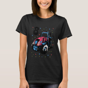 Kids 8th Birthday 8 Years Old Boy Tractor Digger C T-Shirt