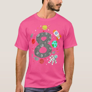 Kids 8Th Birthday Astronaut Astronomy Eight T-Shirt