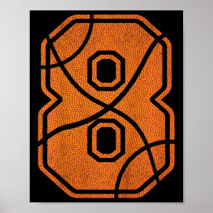 Kids 8th Birthday Basketball Boys Kids  Poster
