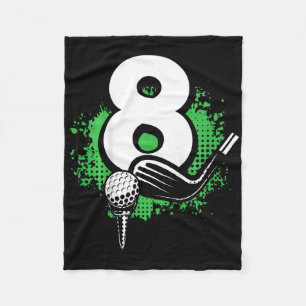 Kids 8th Birthday Boy Golf Player Golf 8 Years Old Fleece Blanket