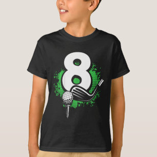 Kids 8th Birthday Boy Golf Player Golf 8 Years Old T-Shirt