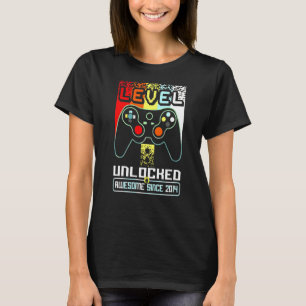 Kids 8th Birthday Boys Kids Level 8 Unlocked Aweso T-Shirt