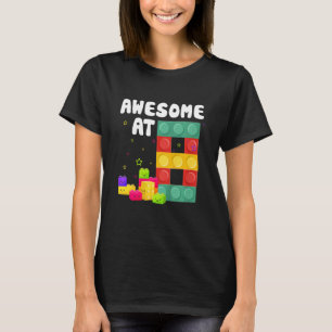 Kids 8th Birthday Building Blocks Bricks Awesome 8 T-Shirt