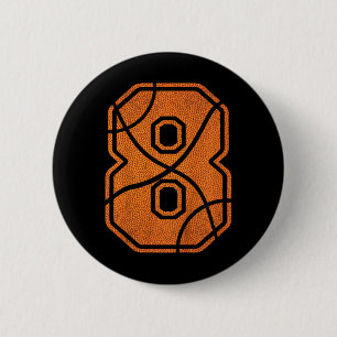 Kids 8th Birthday Bysketbyll Boys Kids 6 Cm Round Badge