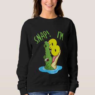 Kids 8th Birthday Crocodile Alligator 8 Years Old  Sweatshirt