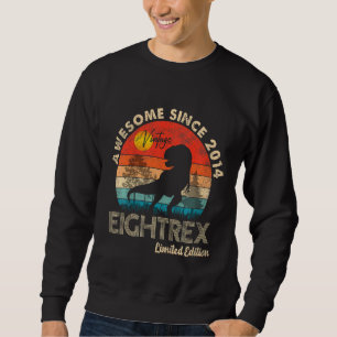 Kids 8th Birthday Dinosaur 8 Year Old Awesome Sinc Sweatshirt