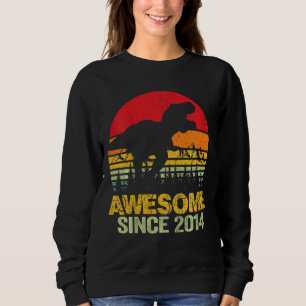 Kids 8th Birthday Dinosaur Trex Awesome Since 2014 Sweatshirt