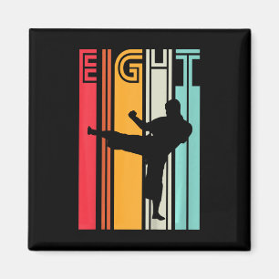 Kids 8th Birthday Gift Karate Retro Taekwondo Mart Magnet