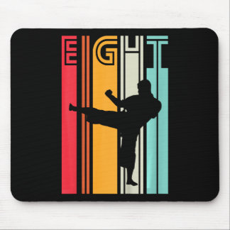Kids 8th Birthday Gift Karate Retro Taekwondo Mart Mouse Mat