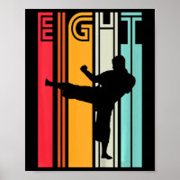 Kids 8th Birthday Gift Karate Retro Taekwondo Mart