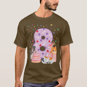 Kids 8th Birthday Girl cute Cat outfit 8 years old T-Shirt