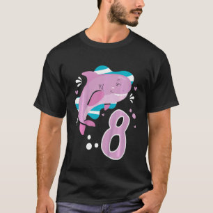 Kids 8th Birthday Girls Shark 8 years Old Ocean Sh T-Shirt