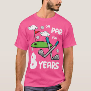 Kids 8th Birthday Golf Funny Golfer 8 Year Old Boy T-Shirt
