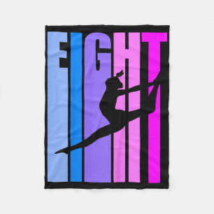 Kids 8th Birthday Gymnastics Girls Gymnast Dance D Fleece Blanket