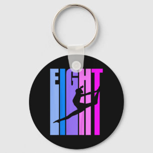 Kids 8th Birthday Gymnastics Girls Gymnast Dance D Key Ring