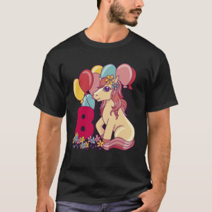Kids 8th Birthday Horse for 8 Year Old Girls T-Shirt