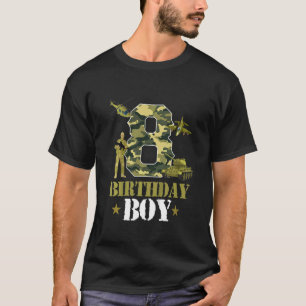 Kids 8th Birthday Military Themed Camo Boys 8 Yrs T-Shirt