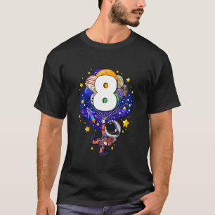 Kids 8th Birthday Of Astronaut 8 Years Old Boy T-Shirt