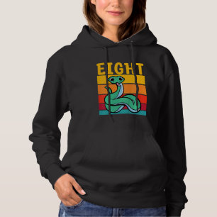Kids 8th Birthday Retro Snake Pet Reptile 8 Years Hoodie
