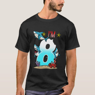 Kids 8Th Birthday Sharks Underwater Kids Boys T-Shirt