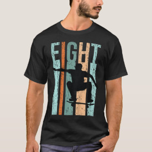 Kids 8th Birthday Skater Boy Skateboarding Retro D T-Shirt