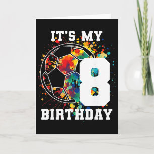 Kids 8th Birthday Soccer Byll Birthday Party 8 Yea Card