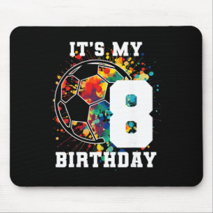 Kids 8th Birthday Soccer Byll Birthday Party 8 Yea Mouse Mat