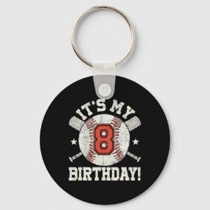 Kids 8th Bysebyll Birthday Party Boys Sport Fan 8 Key Ring