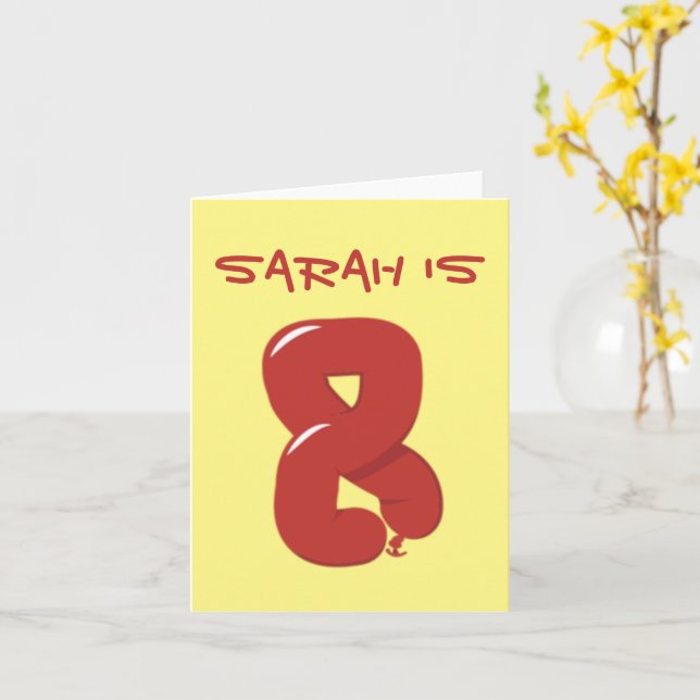 Kids 8th, Happy Birthday Card, Card (Yellow Flower)