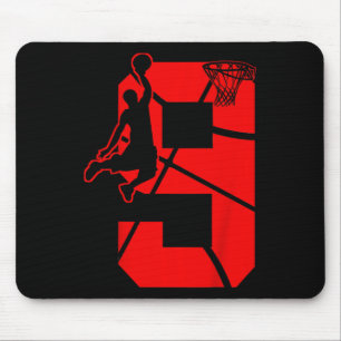 Kids 9 Year Old 9th Basketball Birthday PartyTheme Mouse Mat