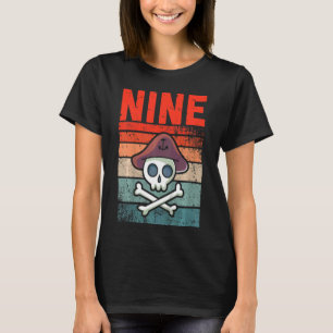 Kids 9 Year Old  9th Birthday Pirate Party Boys Gi T-Shirt