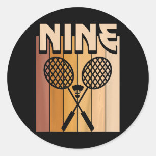 Kids 9 Year Old Dminton Birthday Boy 9th Birthday Classic Round Sticker