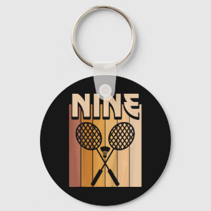 Kids 9 Year Old Dminton Birthday Boy 9th Birthday  Key Ring