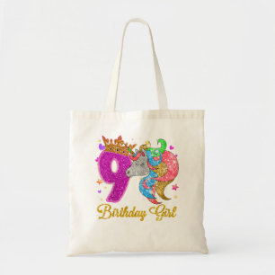 Kids 9 Year Old Gifts Kids Teens 9th Birthday Girl Tote Bag
