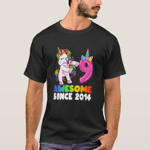 Kids 9 Year Old Girls Teens Flossing Unicorn 9th T-Shirt
