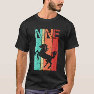 Kids 9 Year Old Horse Birthday Boy Girl Ninth 9th T-Shirt