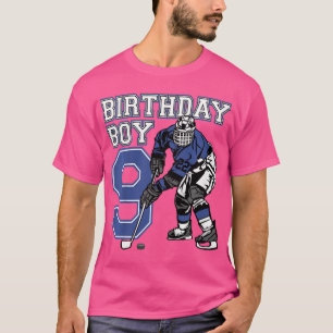 Kids 9 Year Old Ice Hockey Themed Birthday Party 9 T-Shirt