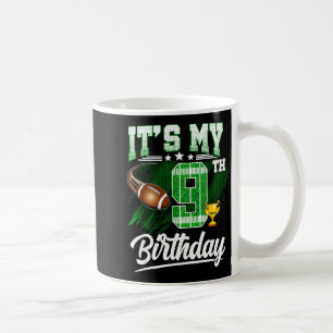 Kids 9 Year Old Its My 9th Birthday Football Theme Coffee Mug