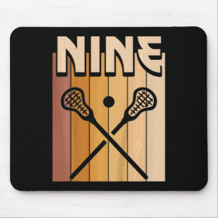 Kids 9 Year Old Lacrosse Birthday Boy Girl 9th Bir Mouse Mat