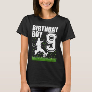 Kids  9 Year Old Soccer Birthday Party Theme 9th F T-Shirt