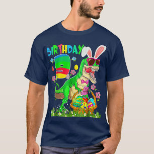 Kids 9 Year Old TRe Dinosaur Easter Bunny Egg 9th  T-Shirt