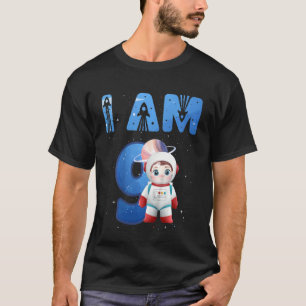 Kids 9 Years Old Birthday Boy Astronaut Space 9th  T-Shirt