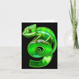 Kids 9 Years Old Lizard 9th Birthday Party Card