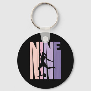 Kids 9 Years Soccer Girls Gift 9th Birthday Footba Key Ring