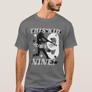 Kids 9Th Birthday Baseball Glove Kids 9 Year Old T-Shirt
