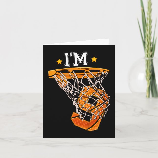 Kids 9th Birthday Basketball  I'm 9 Boy Girl 6th B Card (Front)