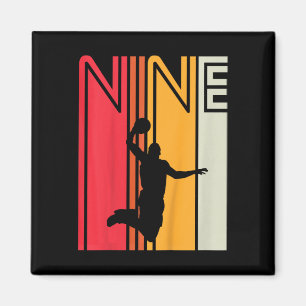 Kids 9th Birthday Basketball Lover 9 Years Old Ret Magnet