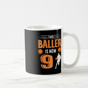 Kids 9th Birthday Basketball Outfit This Baller Is Coffee Mug