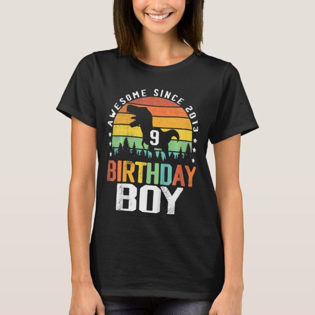Kids 9th Birthday Boy Awesome Since 2013 9 Year Ol T-Shirt (Front)
